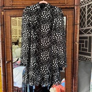 Rebecca Vallance Black Dress with White Heart Motif